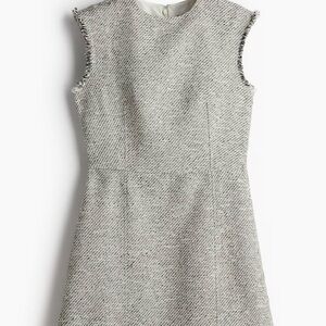 H&M Sleeveless Tweed Mini Dress - Light Gray